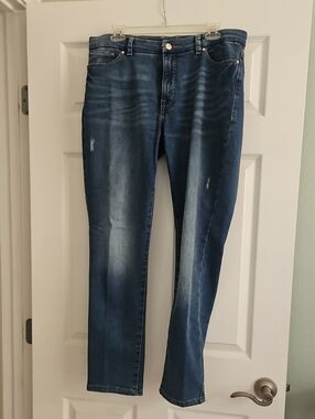 Lee Women's Straight Leg Jeans in Medium-Dark Blue Fade